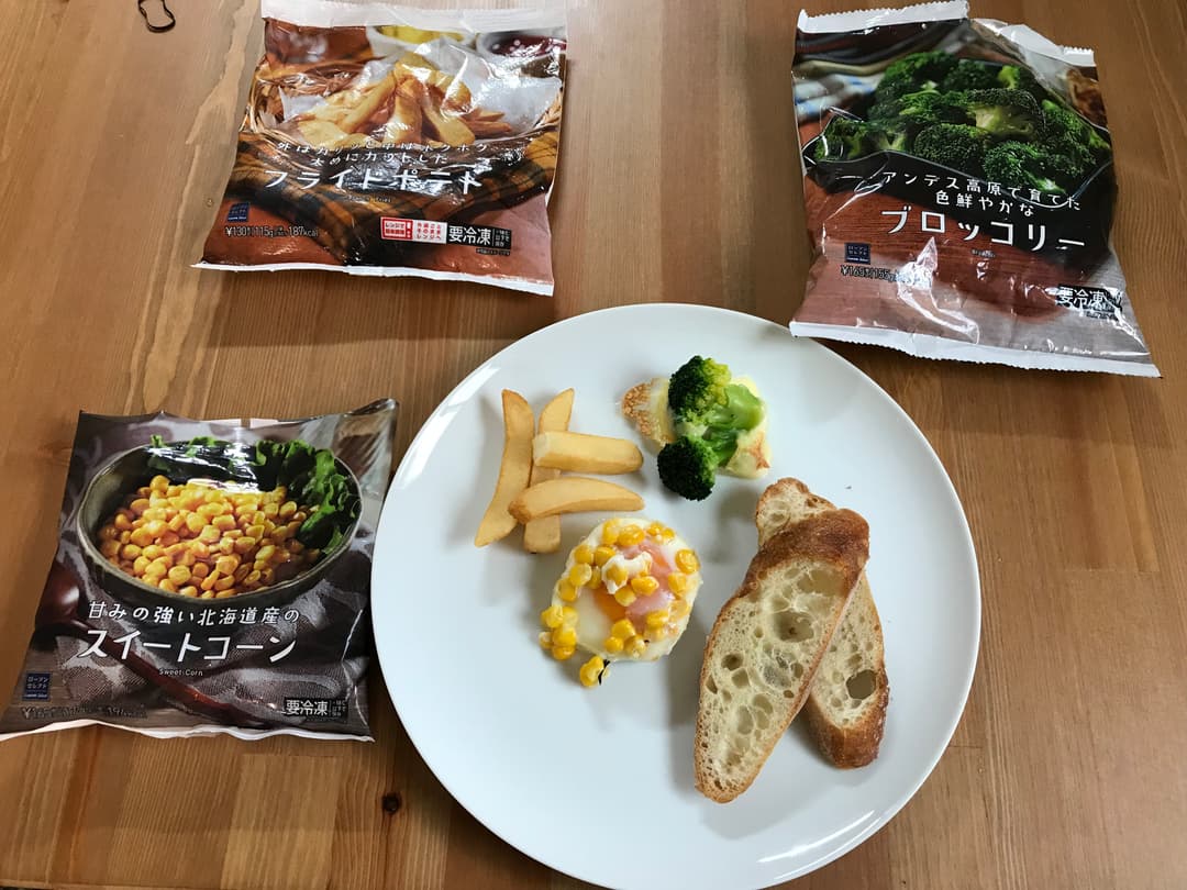 LAWSONトースターで朝ごはんシリコンカップ利用の完成写真