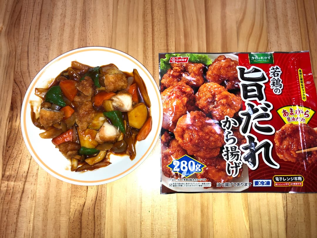 旨だれから揚げの酢豚の完成写真