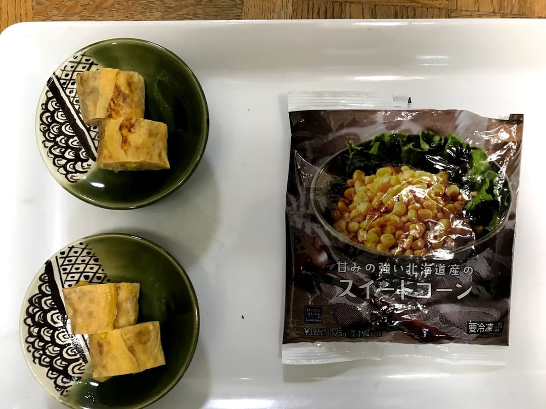 スイートコーンの卵焼きの完成写真