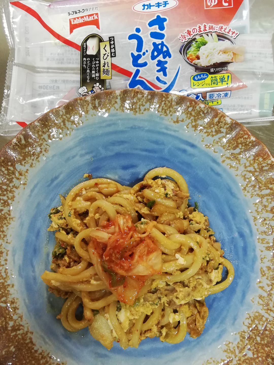 豚キムチうどんの完成写真