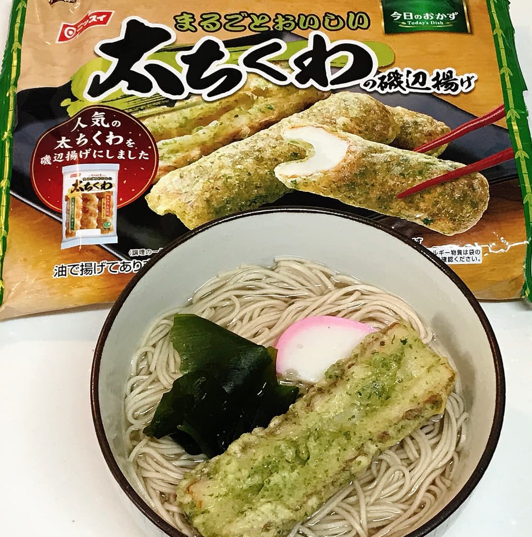 太ちくわ磯辺揚げ蕎麦の完成写真