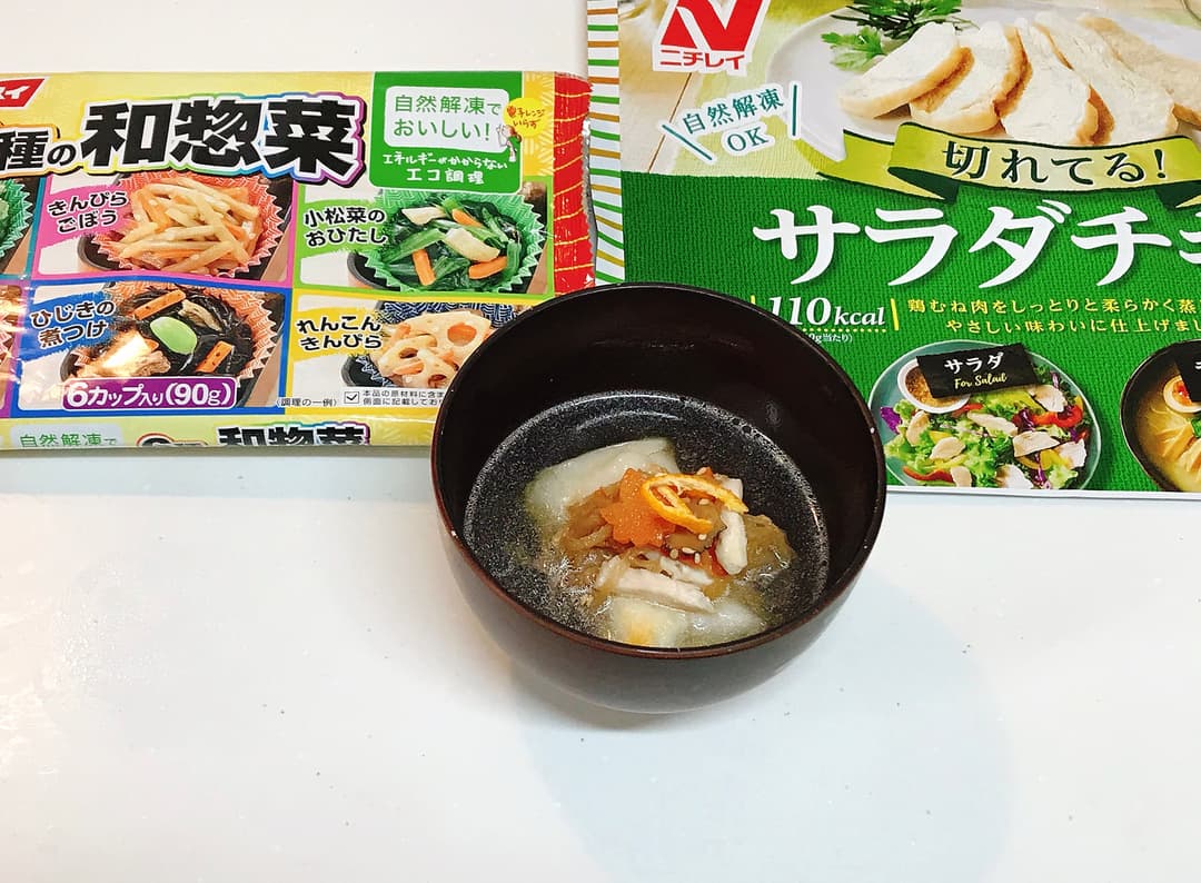 6種の和惣菜 鶏と切り干し大根のお雑煮の完成写真