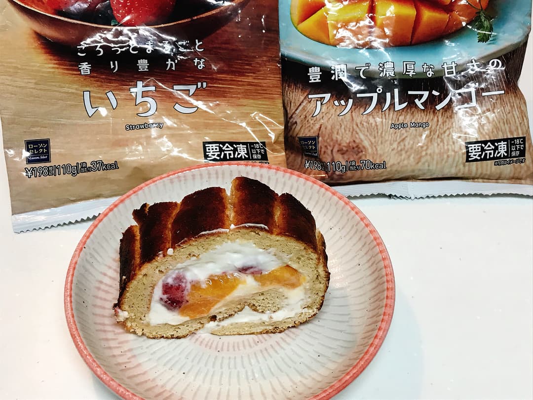 LAWSON トースターで作るマンゴーといちごの水切りヨーグルトケーキの完成写真
