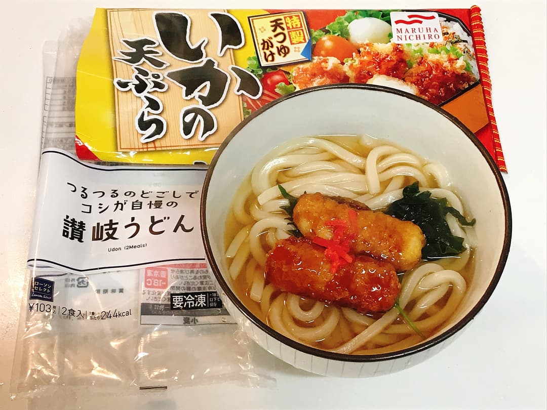 LAWSON いか天うどんの完成写真