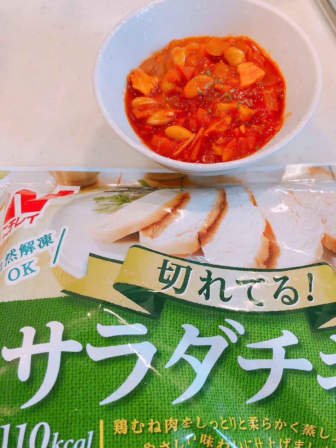 チキンと豆のトマト煮込みの完成写真