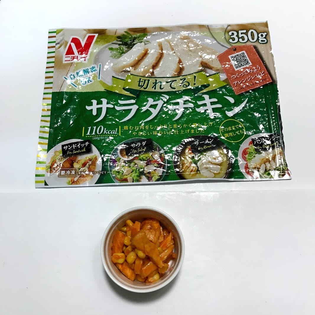 チキンとコーンの甘辛コチュジャンソース和えの完成写真