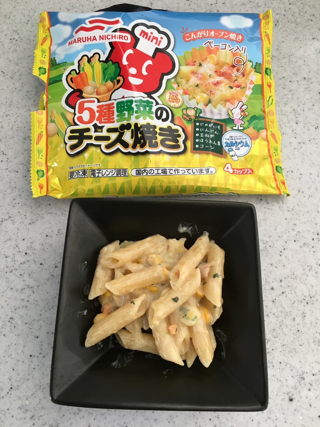カルボナーラ風ペンネの完成写真