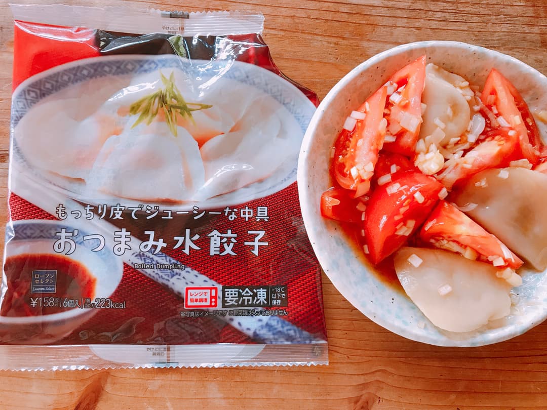 トマトと水餃子のさっぱり和えの完成写真