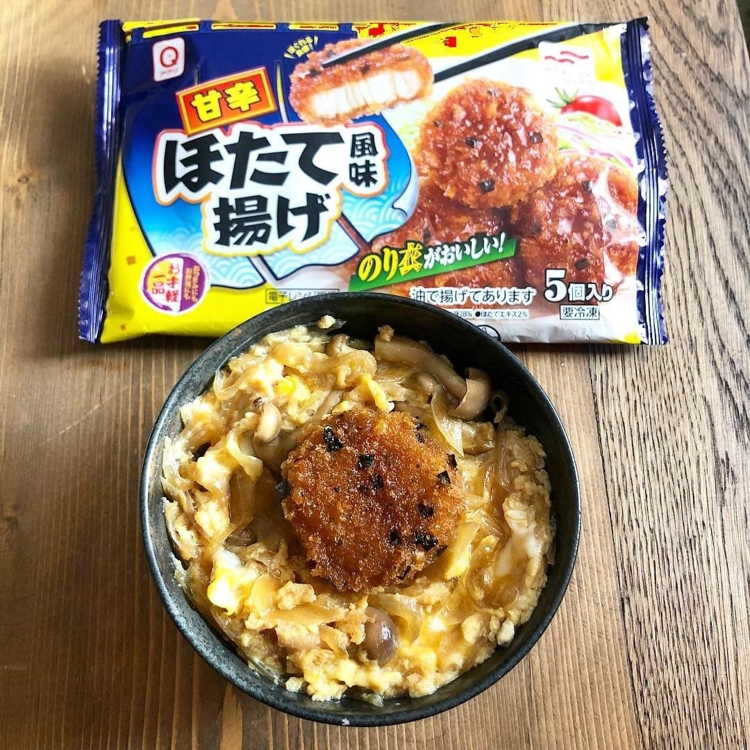 ほたて風味揚げ玉子丼の完成写真