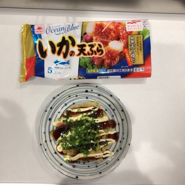 いかの天ぷら入りお好み焼き♪の完成写真