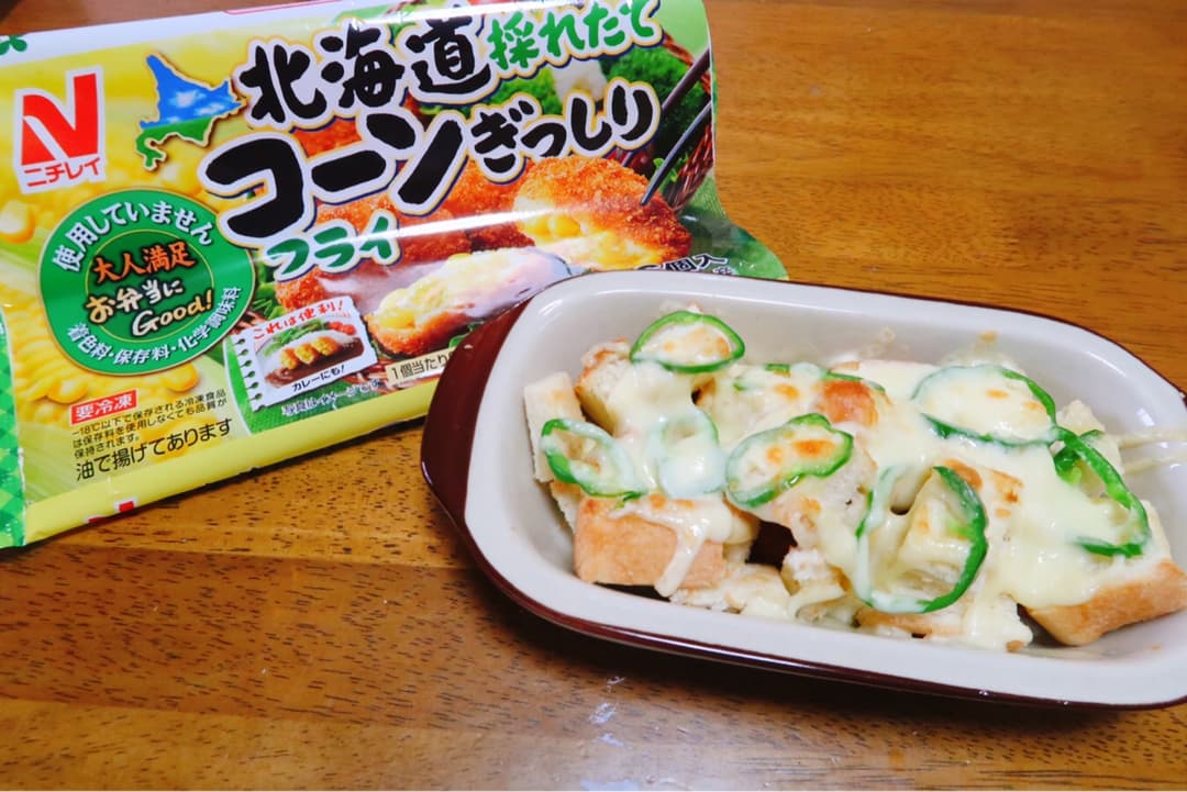 コーンフライのパングラタン風の完成写真