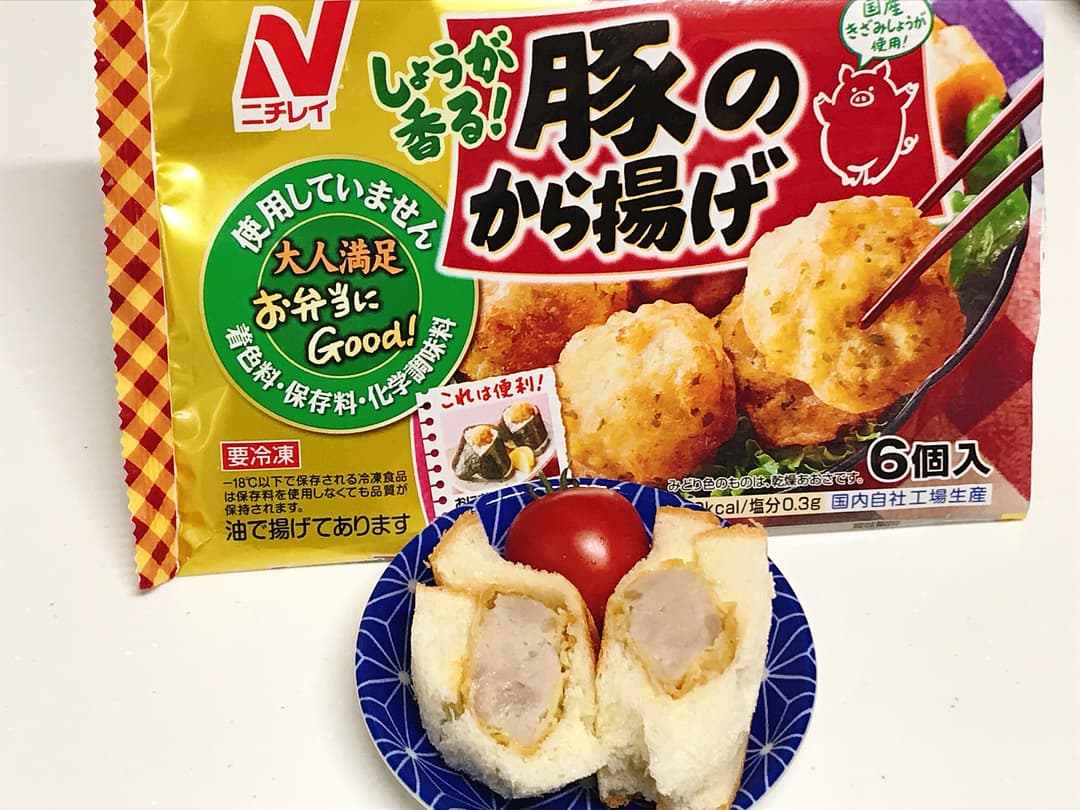 ひと口サンド豚のから揚げの完成写真