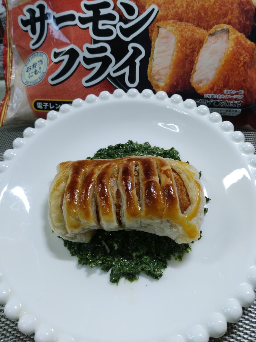 サーモンフライパイ 青のりソースの完成写真
