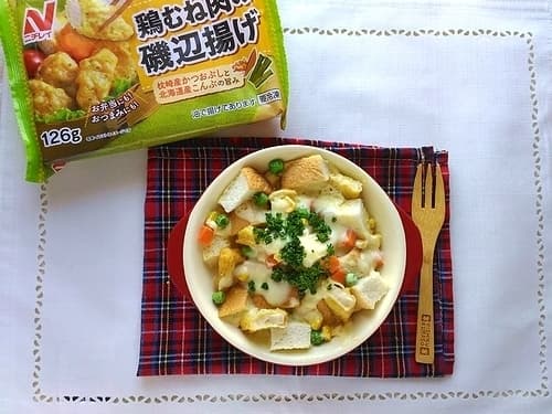 レンジで簡単!鶏むね肉の磯辺揚げ入りパングラタンの完成写真