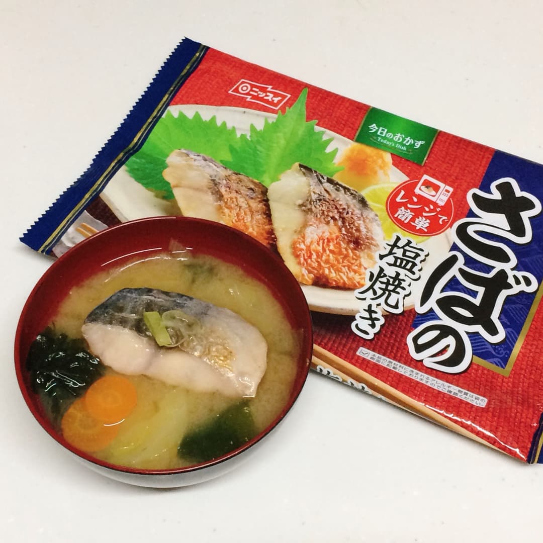 レンジで作るさばの味噌汁の完成写真