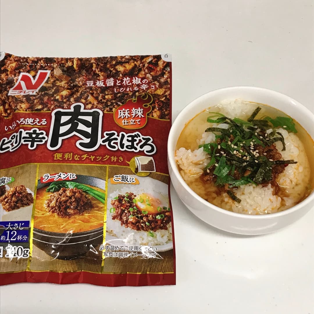 肉そぼろのピリ辛茶漬けの完成写真