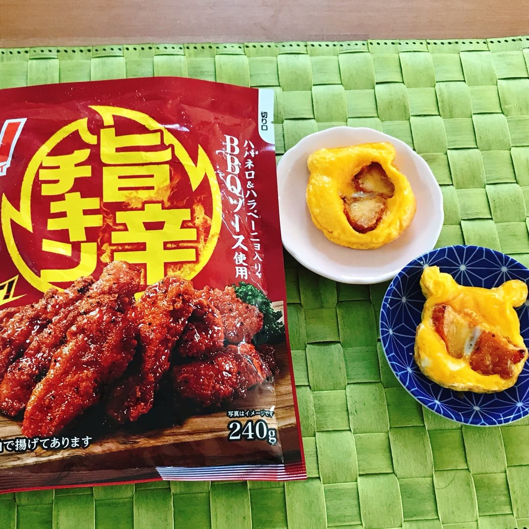 トースター卵焼き旨辛チキンの完成写真