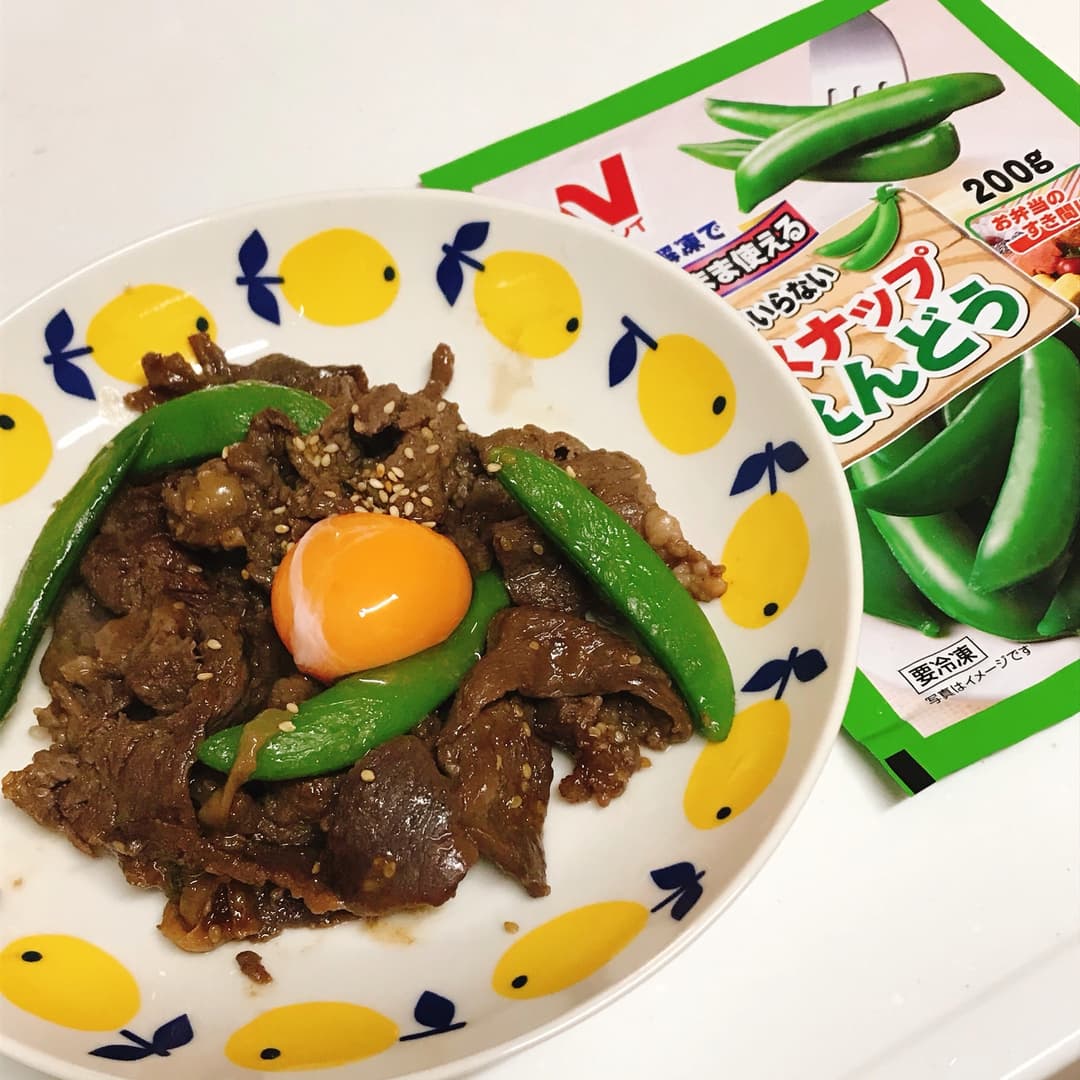 スナップえんどうプルコギ炒めの完成写真