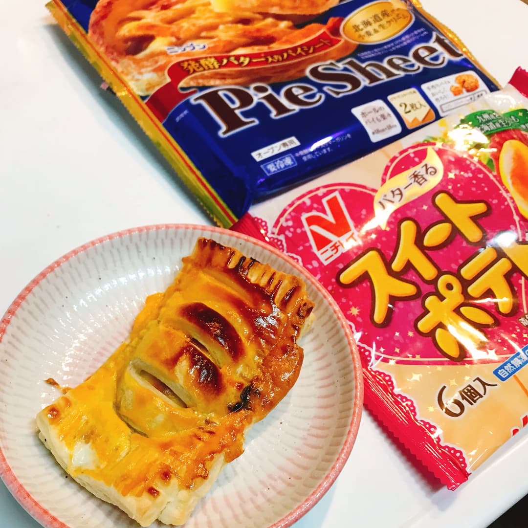トースターで作るスイートポテトパイの完成写真