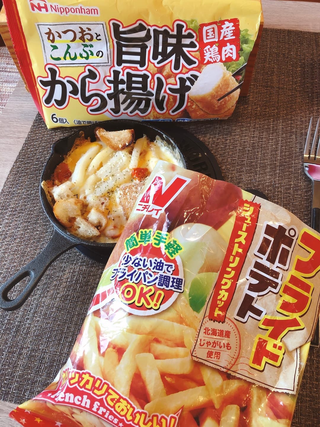 スキレットでチーズ焼きの完成写真