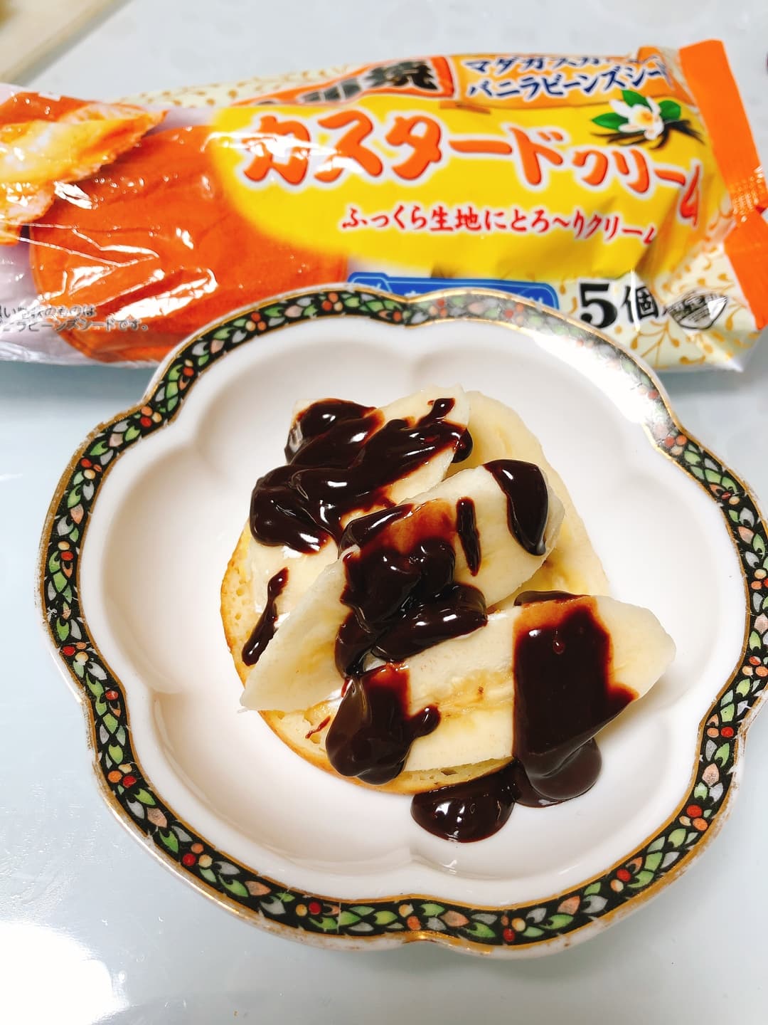チョコバナナタルト風の完成写真