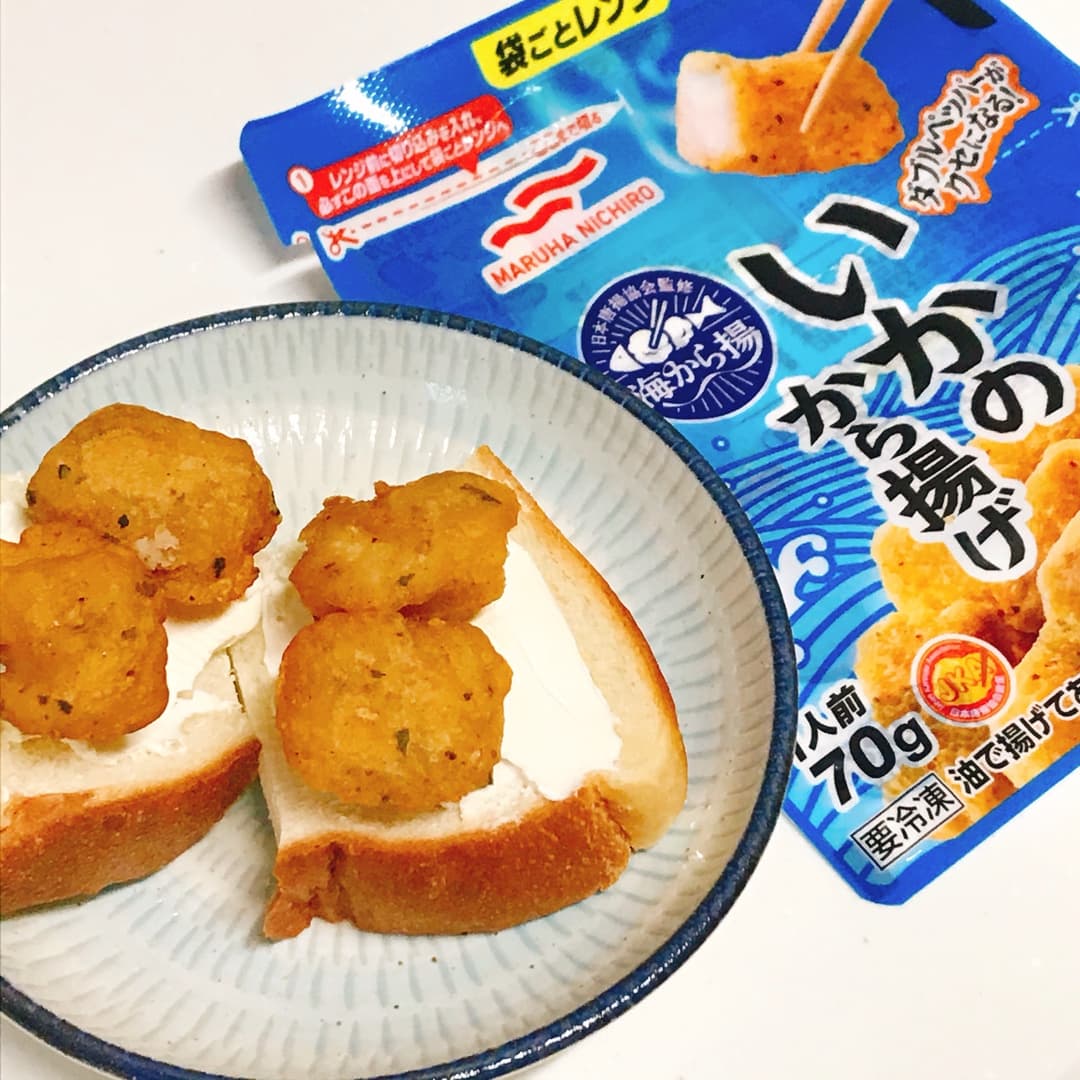 いかからのクリームチーズトーストの完成写真