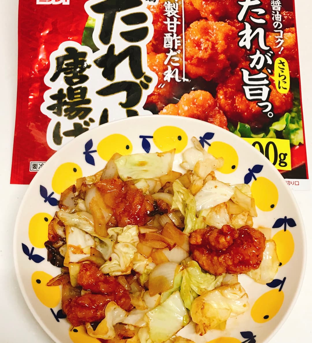 たれづけ唐揚げガーリックポン酢炒めの完成写真