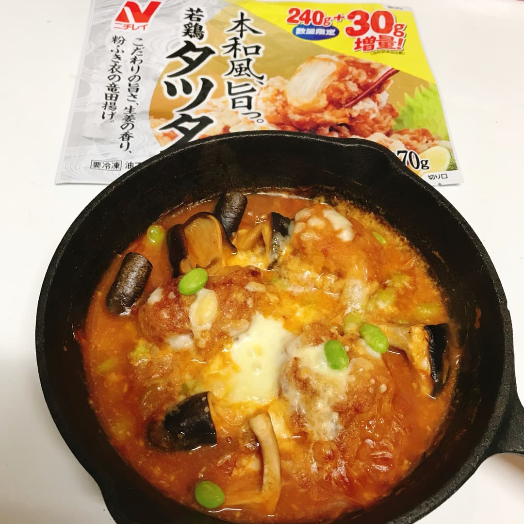 若鶏タツタとチーズのビスクの完成写真