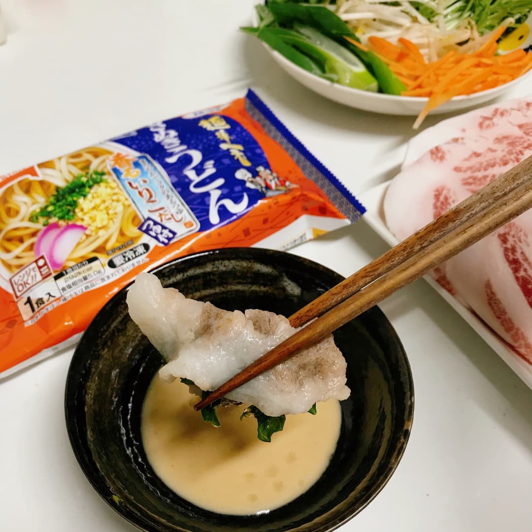 いりこだしで作るしゃぶしゃぶの完成写真