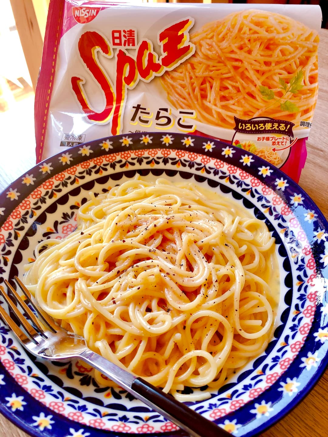 たらこスパゲッティのカルボナーラの完成写真