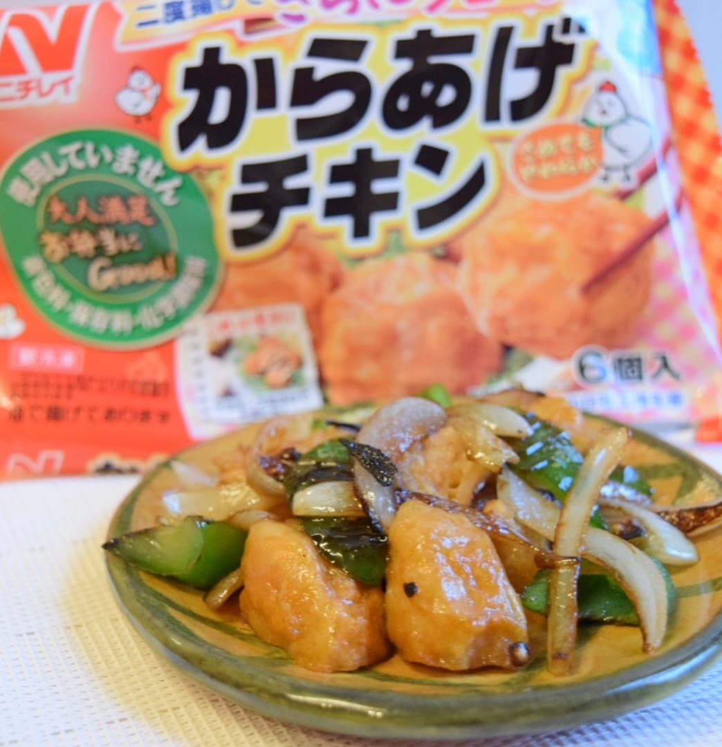 からあげのピーマン炒めの完成写真