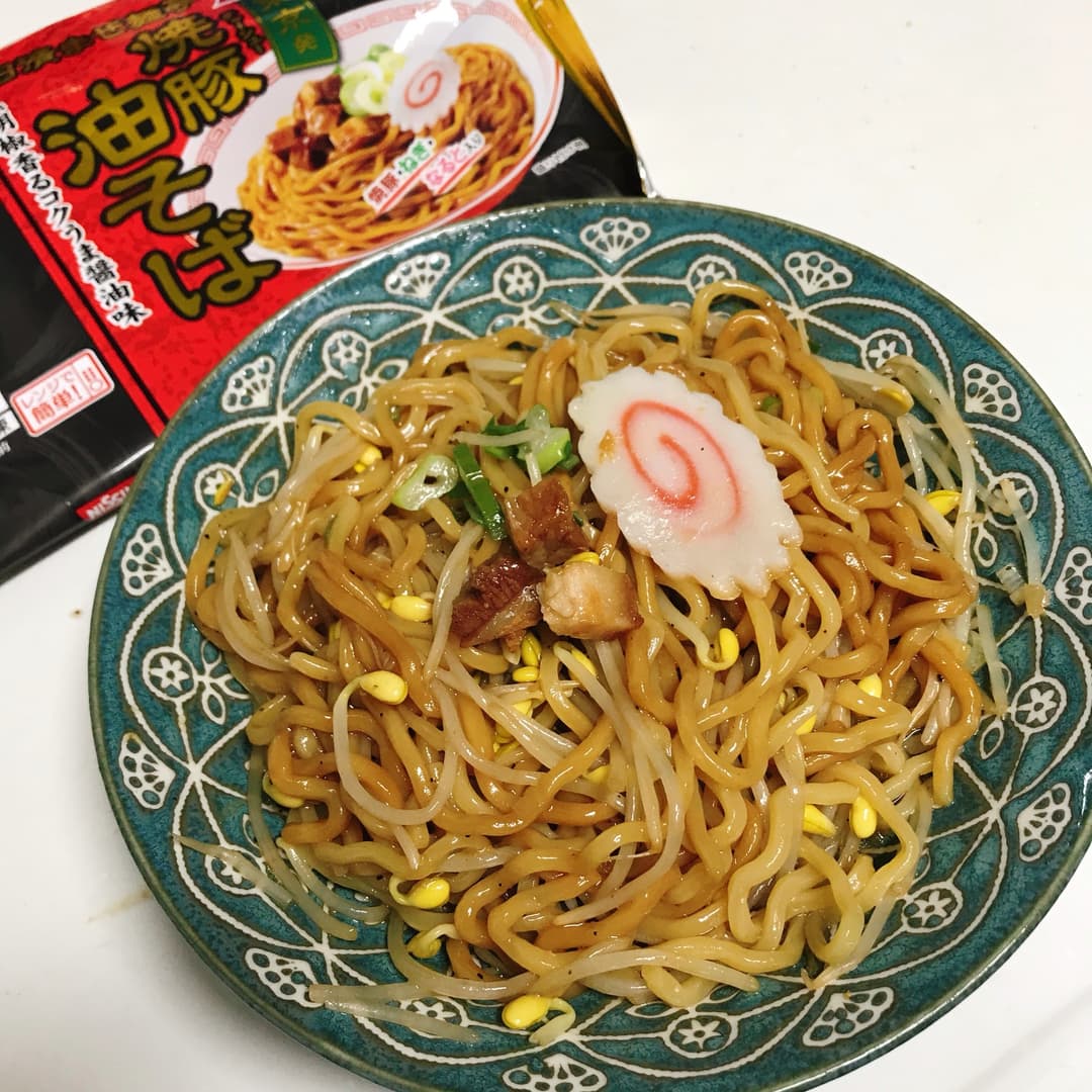 豆もやし油そばの完成写真