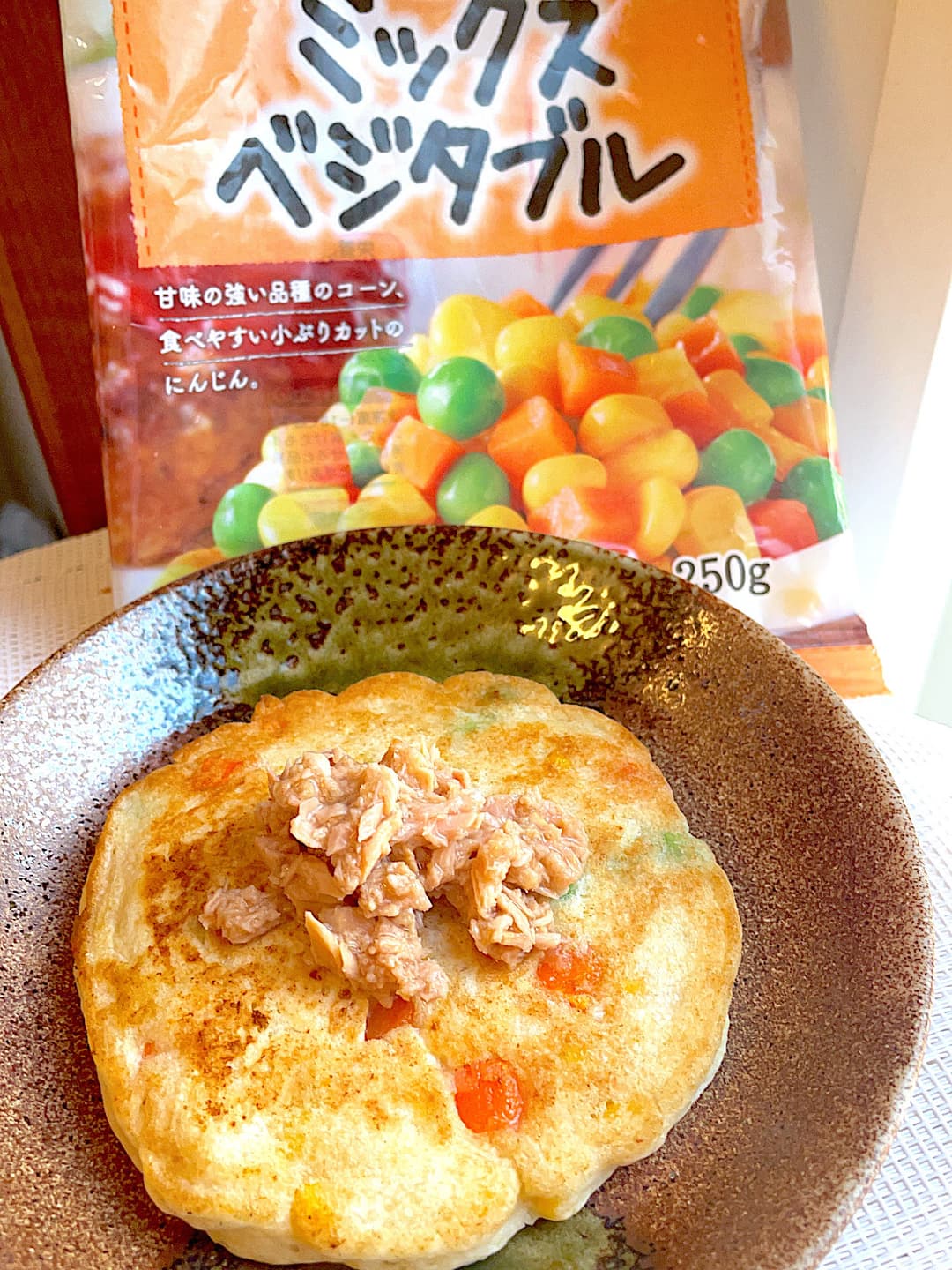 ミックスベジタブル入りパンケーキの完成写真
