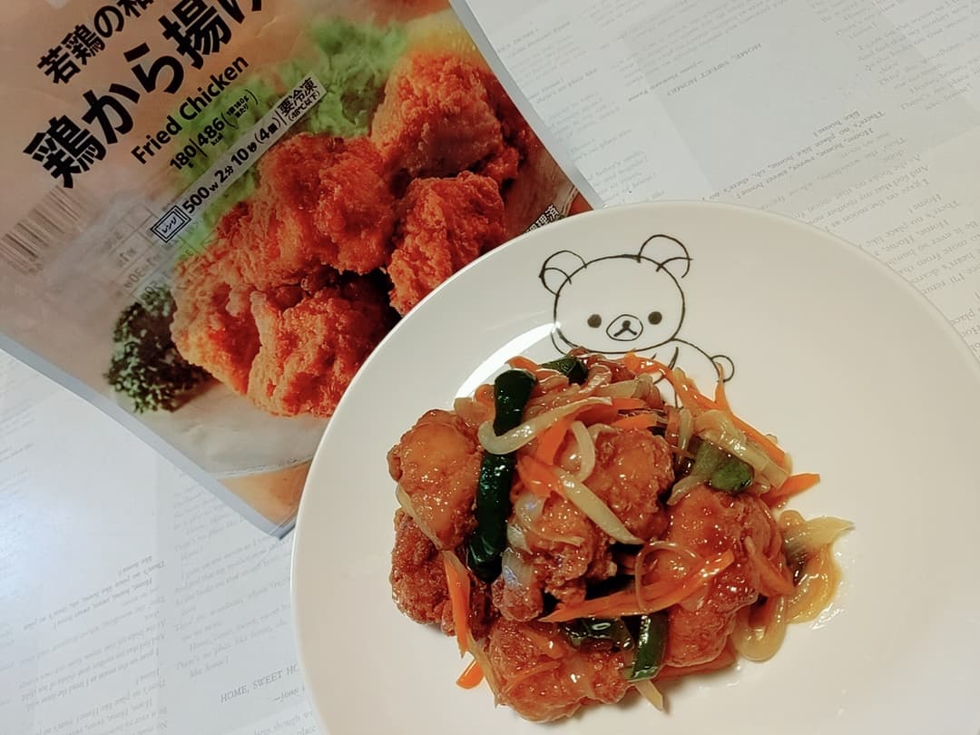若鶏の和風鶏から揚げの酢豚風の完成写真