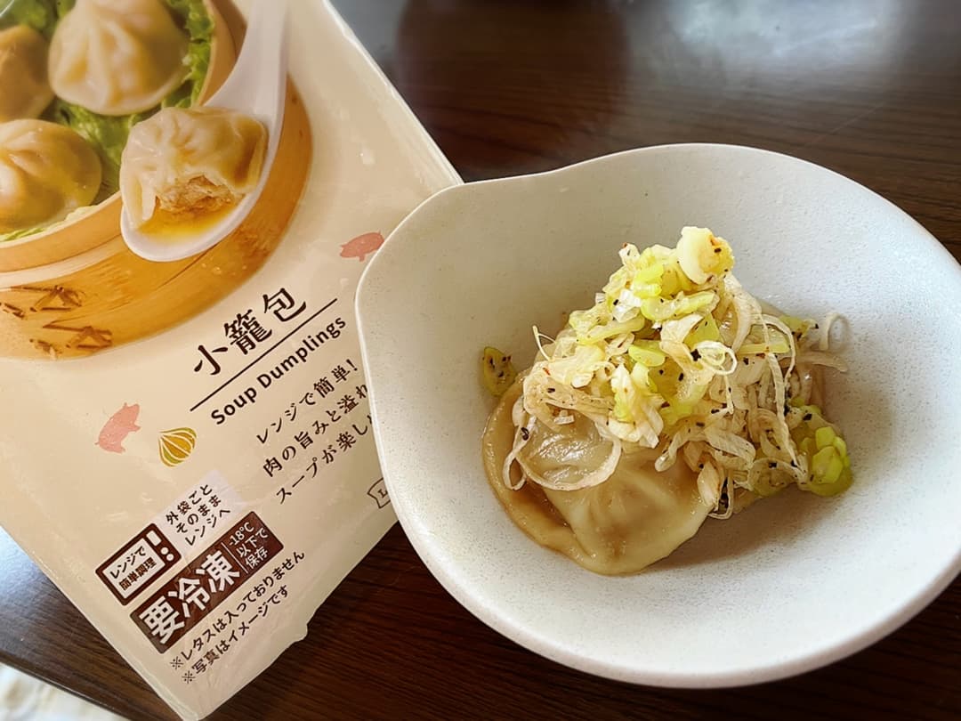 小籠包のネギナムルのせの完成写真