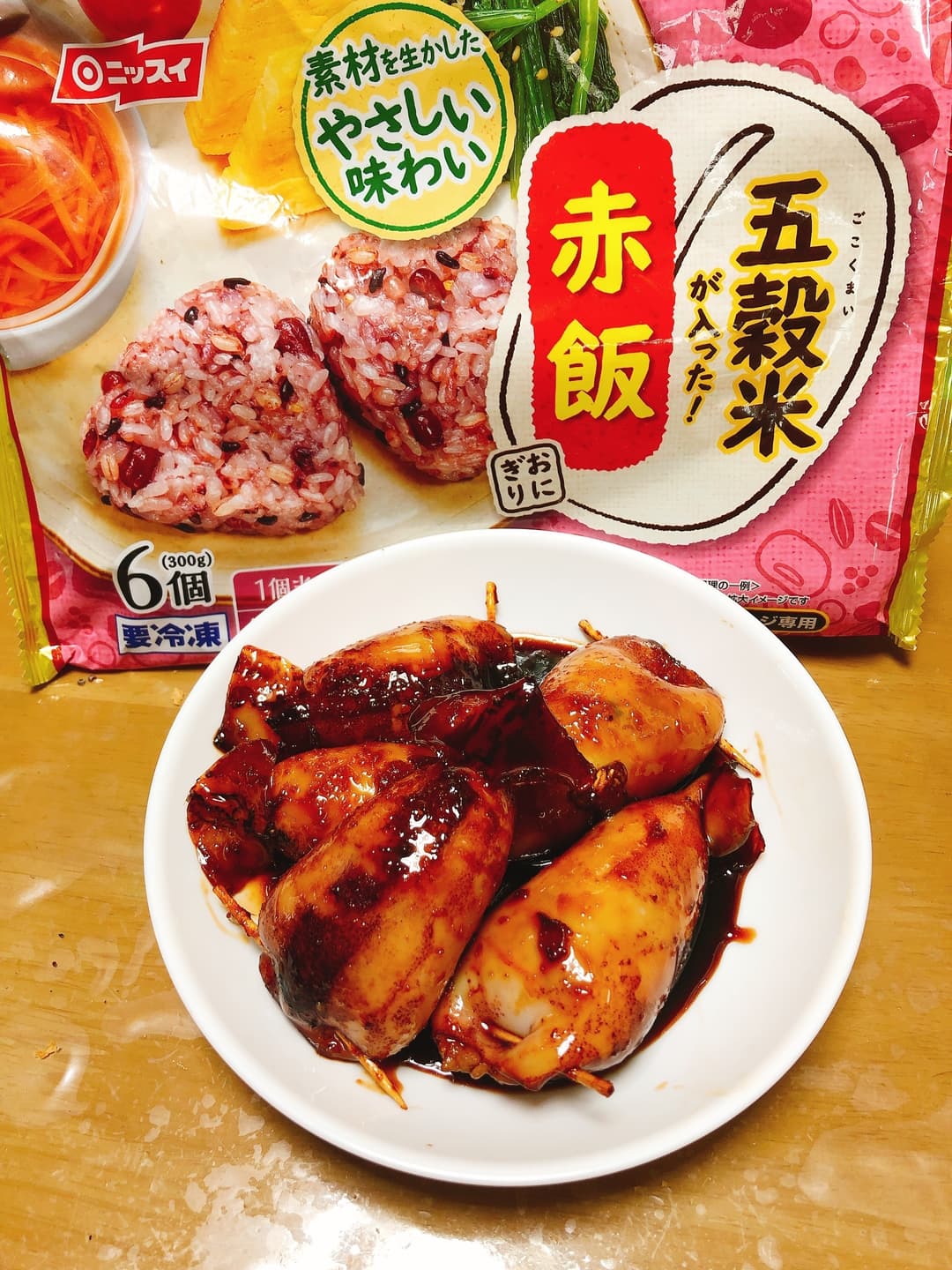 赤飯でいか飯の完成写真