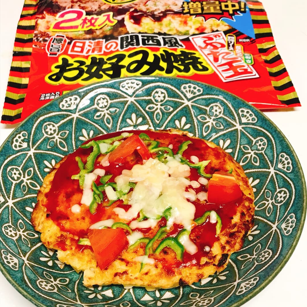 ピザ風お好み焼の完成写真