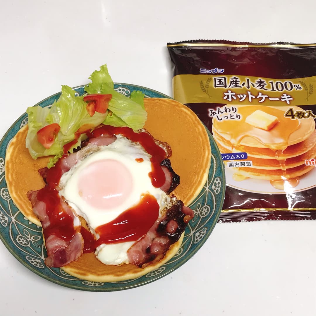 ベーコンエッグホットケーキの完成写真