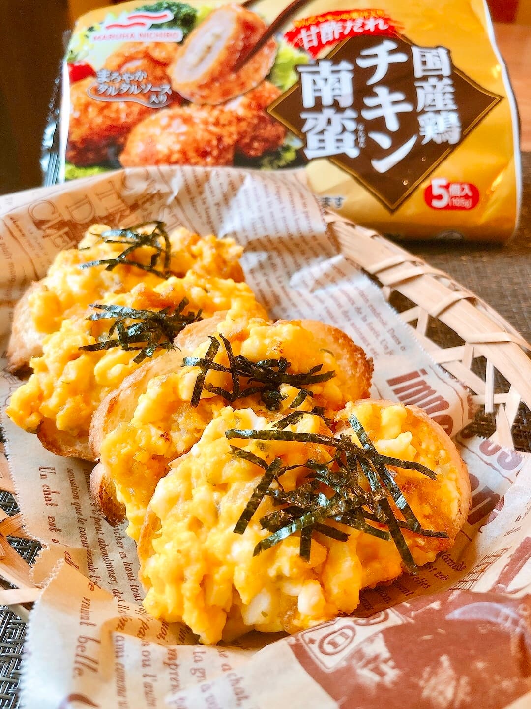 チキン南蛮と卵のカナッペの完成写真