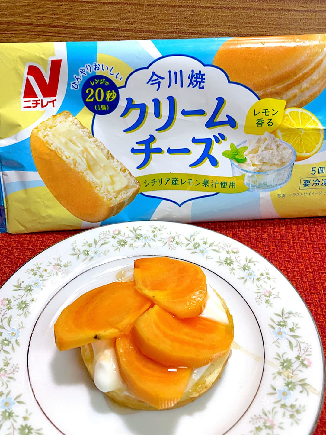柿とはちみつのクリームチーズ今川焼の完成写真