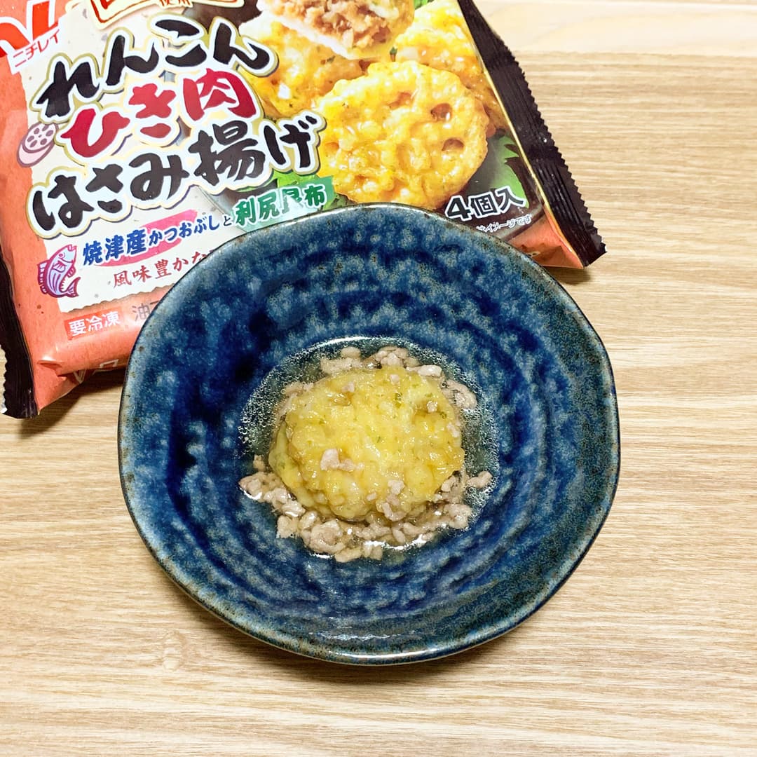 れんこんはさみ揚げのそぼろあんの完成写真
