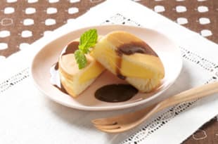 今川焼のコーヒーミルクソースがけの完成写真