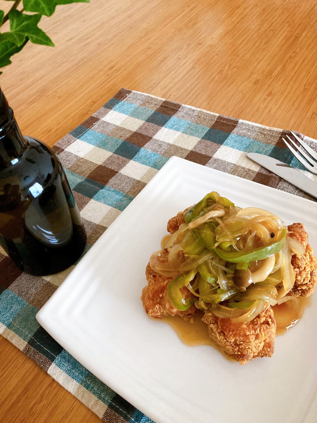 若鶏の唐揚げ野菜あんかけの完成写真