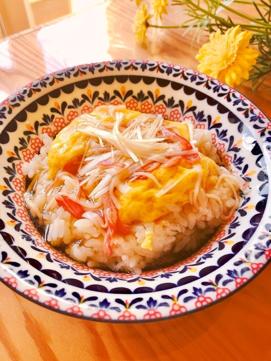 和風オムレツで天津飯の完成写真