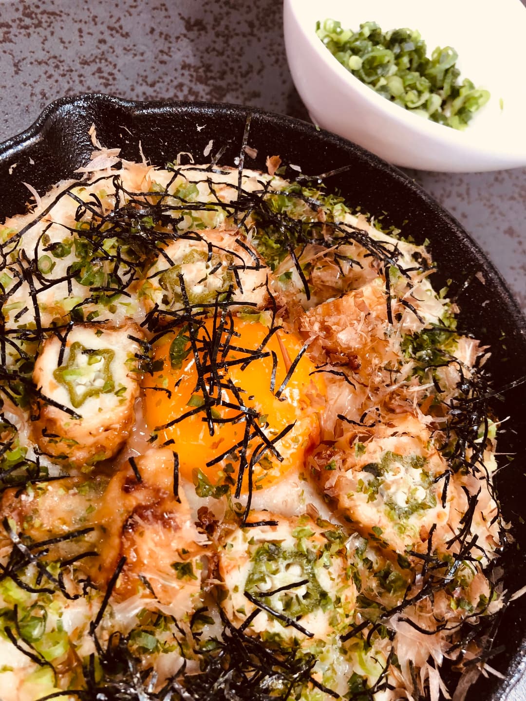 肉巻きオクラの山芋焼きの完成写真