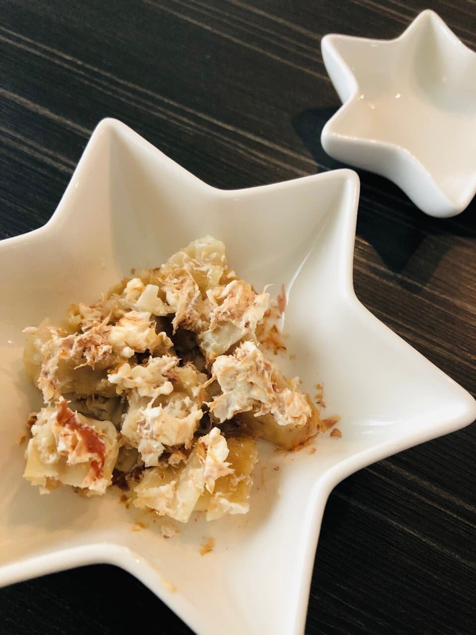 四川焼売のおかかクリームチーズ和えの完成写真