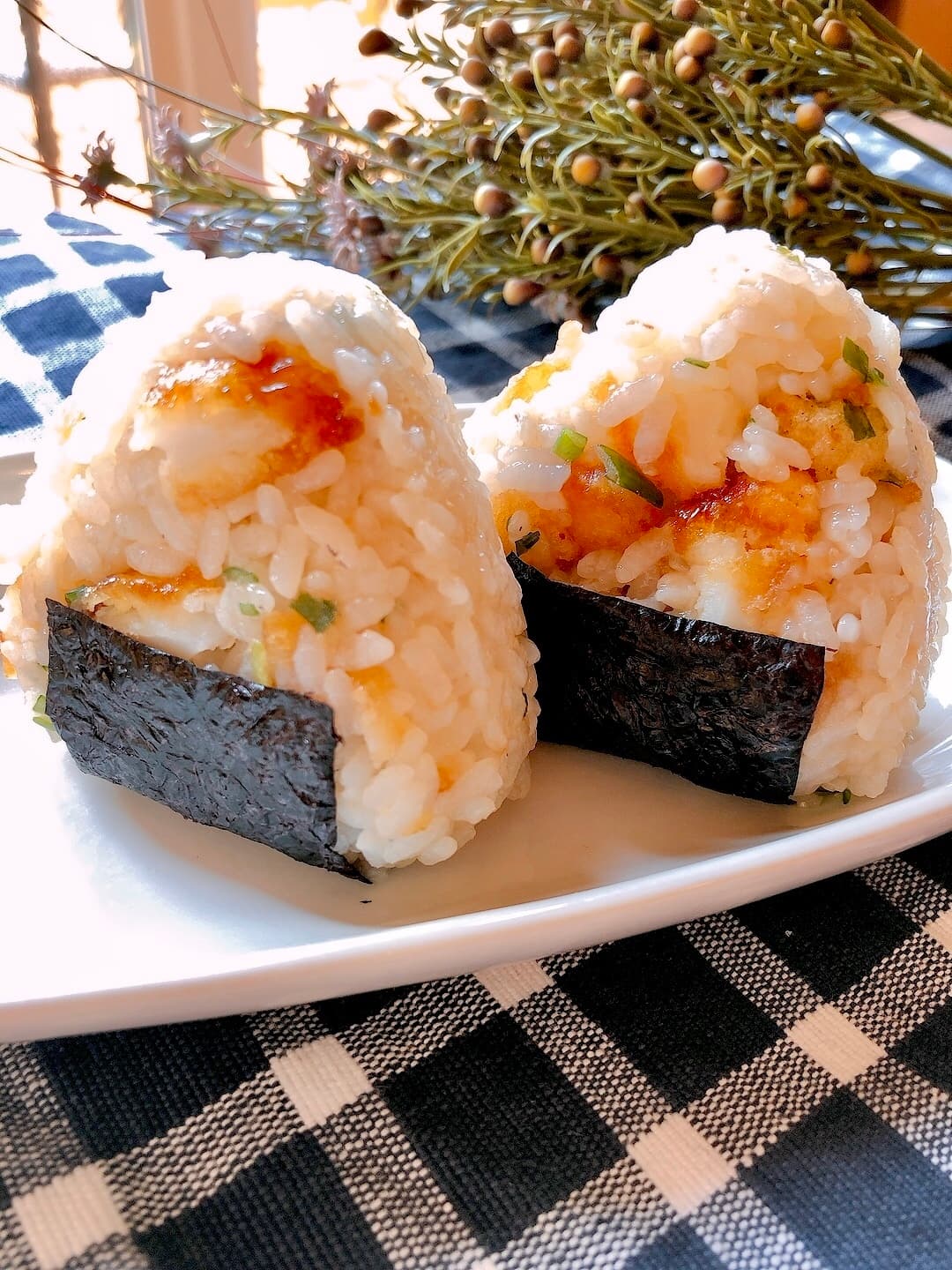 いか天ぷらのたぬきにぎりの完成写真