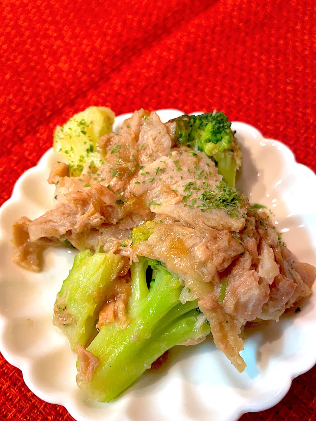 ブロッコリーとツナの生姜焼き炒めの完成写真