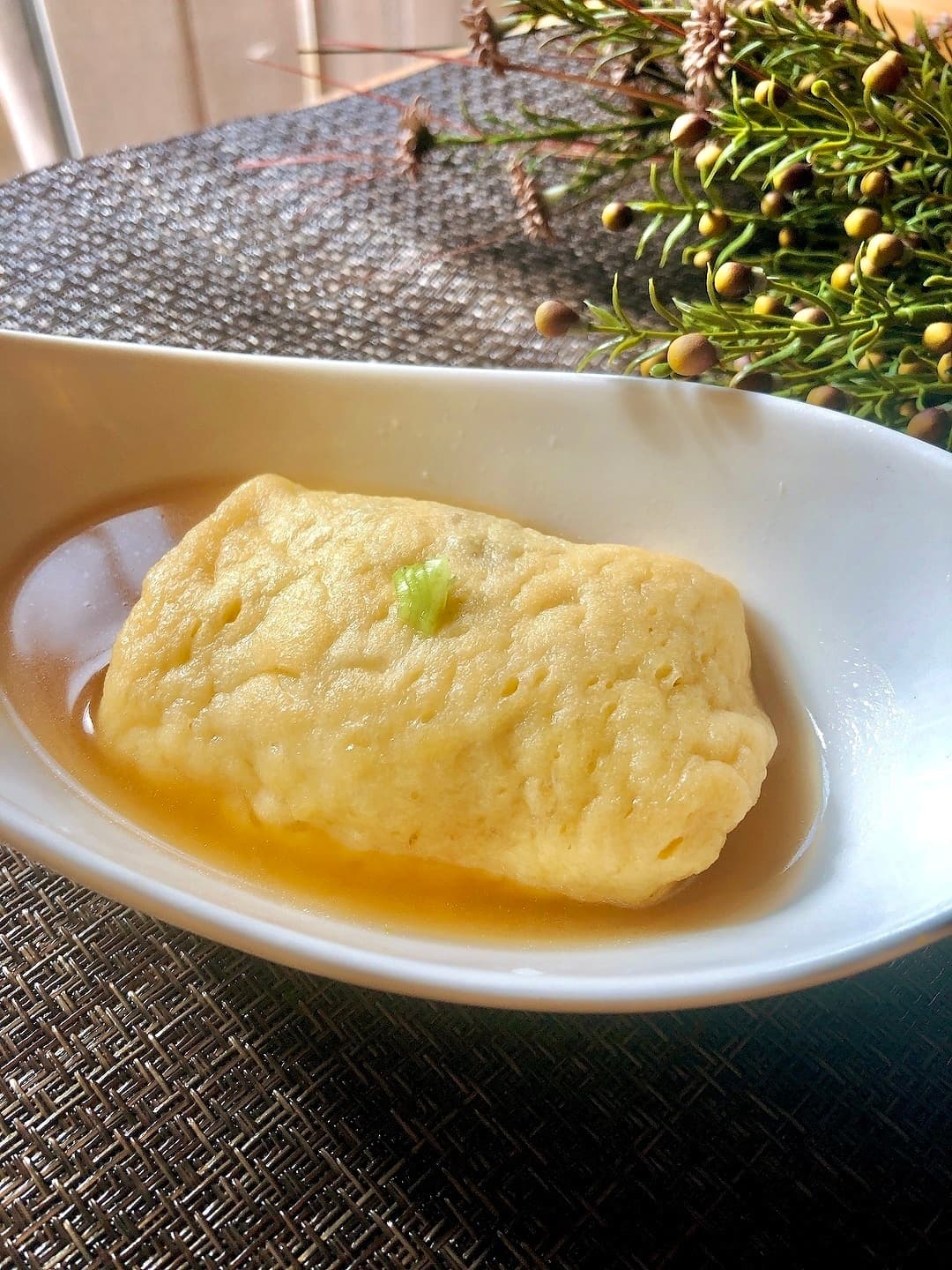 豆腐ハンバーグの巾着煮の完成写真