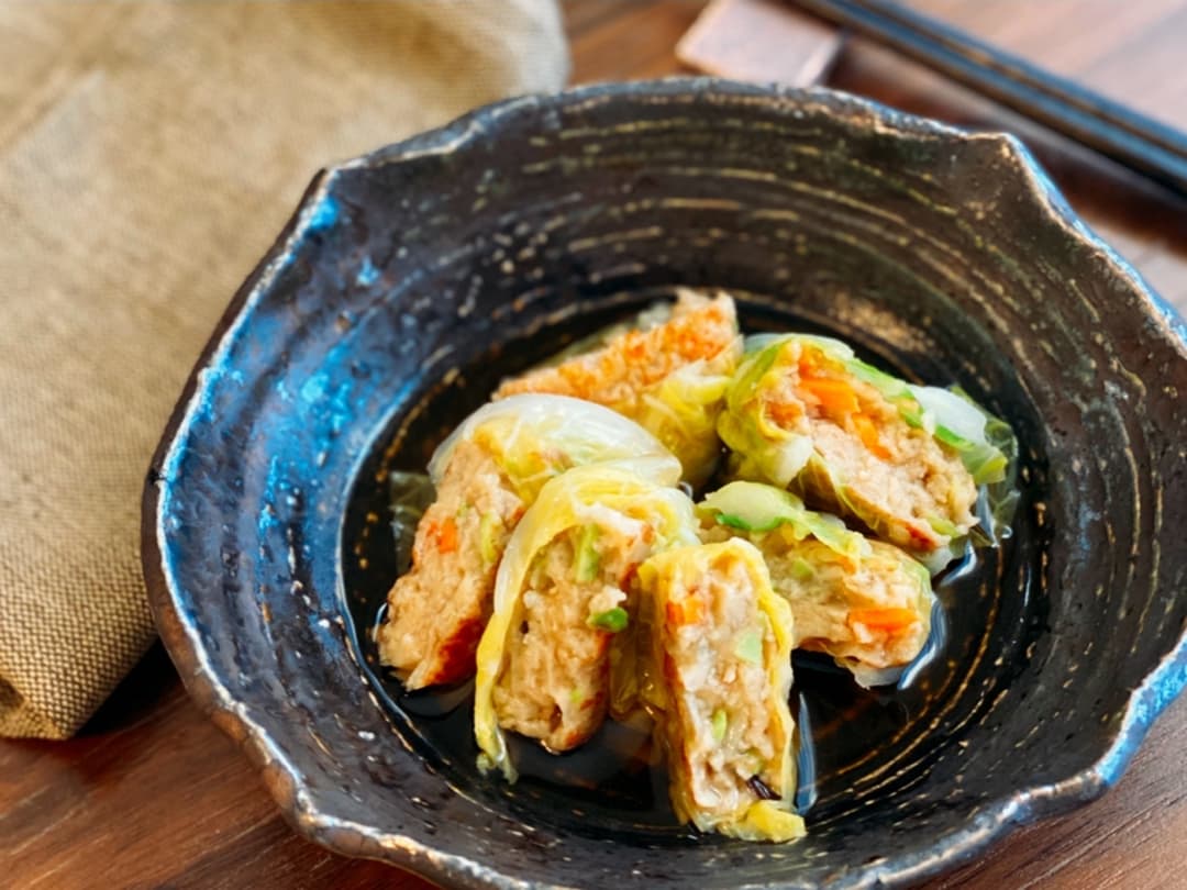 野菜ハンバーグの白菜巻きの完成写真